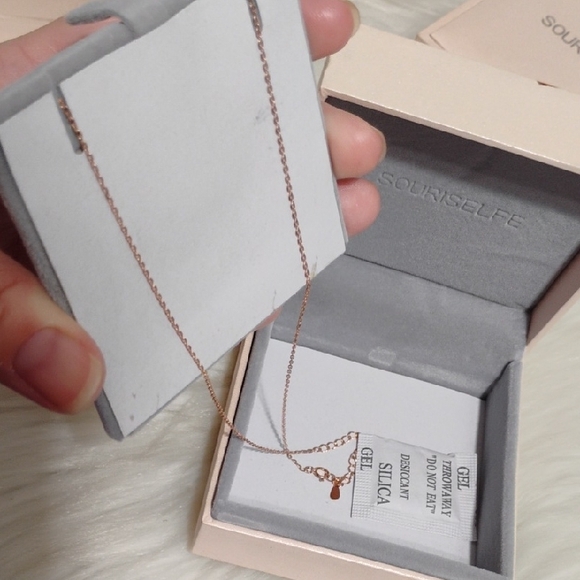 NIB Rose Gold Over 925 Sterling Silver Dazzling Drop Star Cluster Necklace W Box - Picture 6 of 14